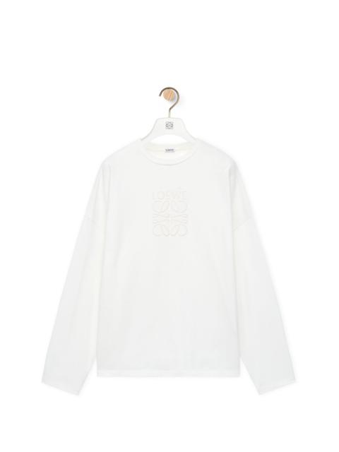 Loose fit long sleeve T-shirt in cotton