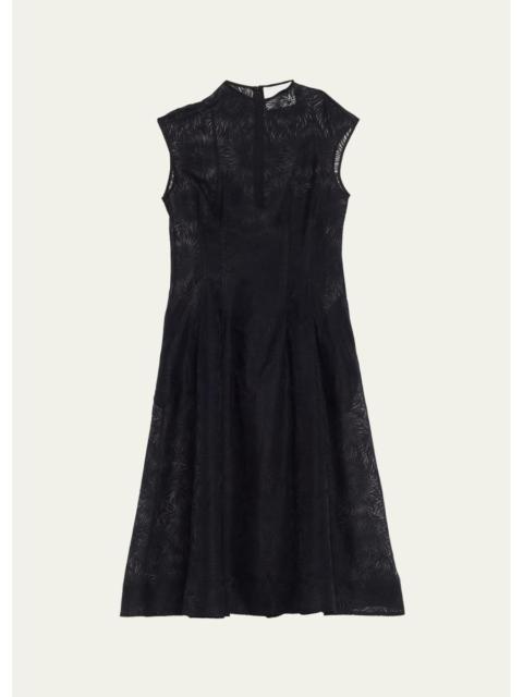3.1 Phillip Lim Sleeveless Organza Fil Coupé Midi Dress