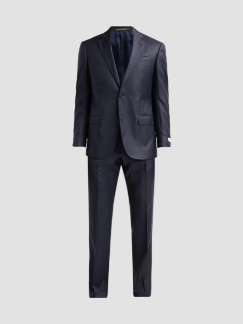 EMPORIO ARMANI Men's Plaid Wool Single-Breasted Suit - Solid Medium Purple