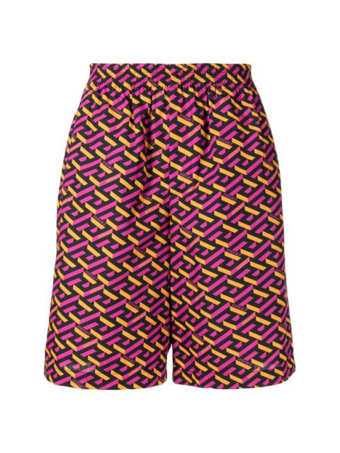 logo geometric swim shorts