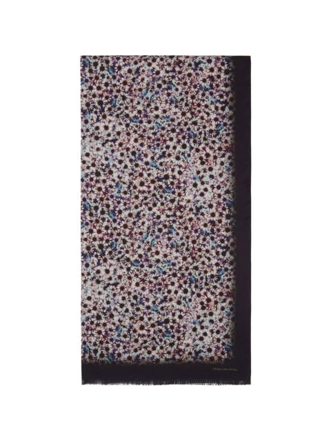Dries Van Noten Purple & Green Printed Satin Scarf