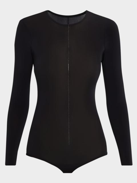 Wolford Crystal String Buenos Aires Long-Sleeve Bodysuit