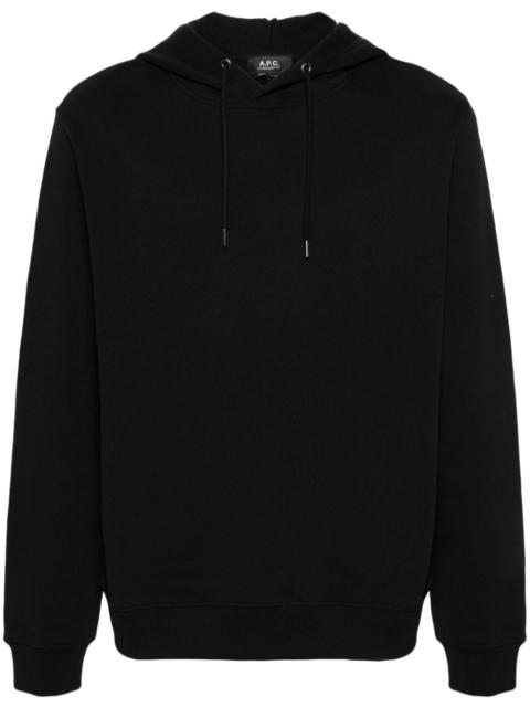 A.P.C. logo-embroidered cotton hoodie