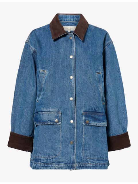 rag & bone Cassidy Contrast-Collar Denim Jacket