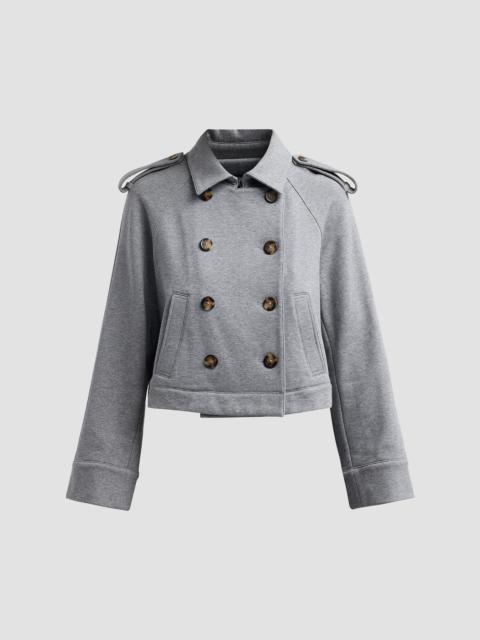 VERONICA BEARD Women's Conneley Cotton-Blend Double-Breasted Crop Trench Coat - Heather Grey