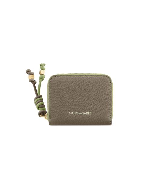 MAISON de SABRÉ Women's Small Leather Zipped Wallet - Cashmere Matcha