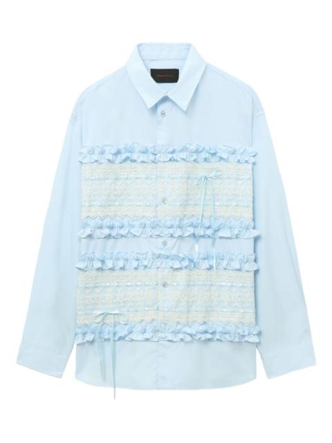 Simone Rocha lace-insert ruffled shirt