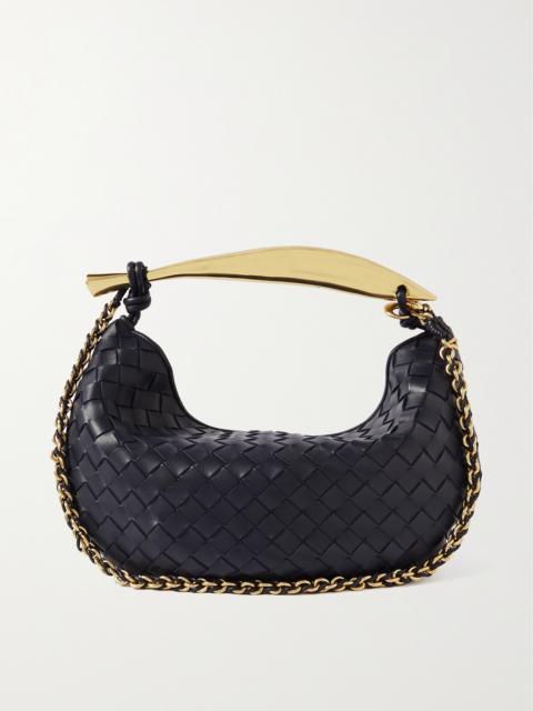 Bottega Veneta Sardine With Chain Small Intrecciato Leather Shoulder Bag