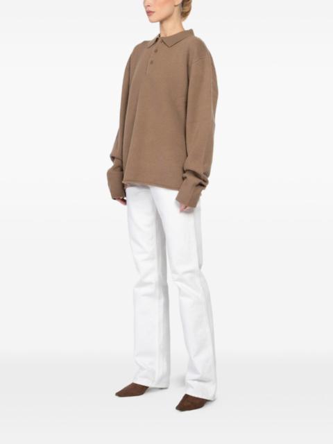 extreme cashmere Marylebone buttoned polo top