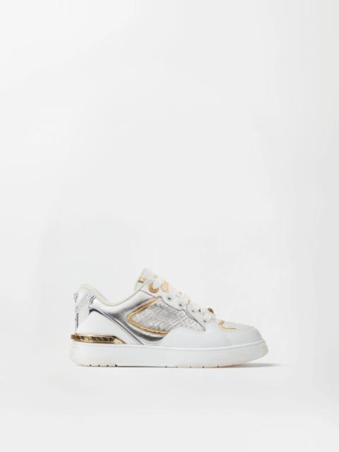 VERSACE Biggie Basket Metallic Leather Sneakers