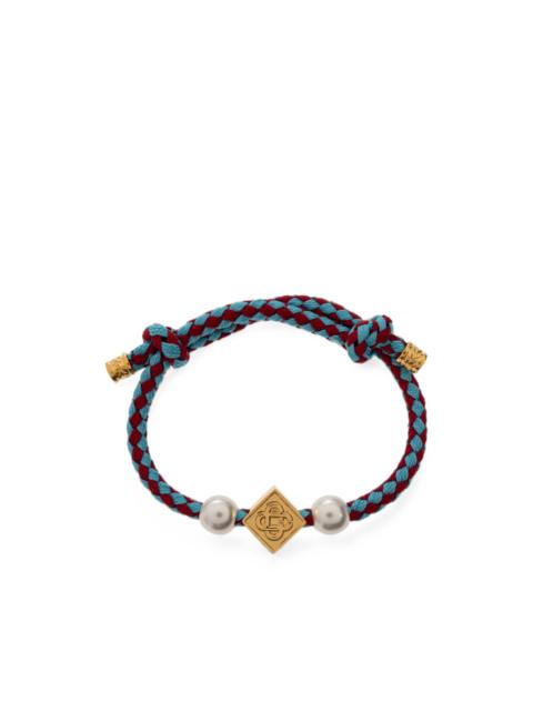 CASABLANCA pearl-embellished braided bracelet