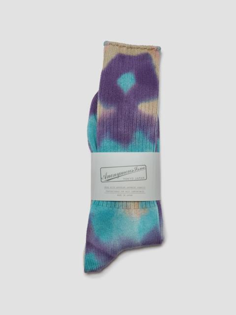 Nigel Cabourn Anonymous Ism Tie Dye Crew Sock in Blue