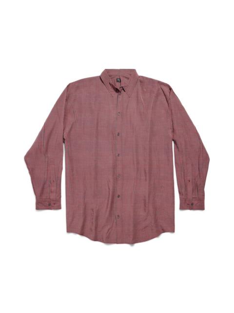 BALENCIAGA Men's Fluid Shirt in Red/grey