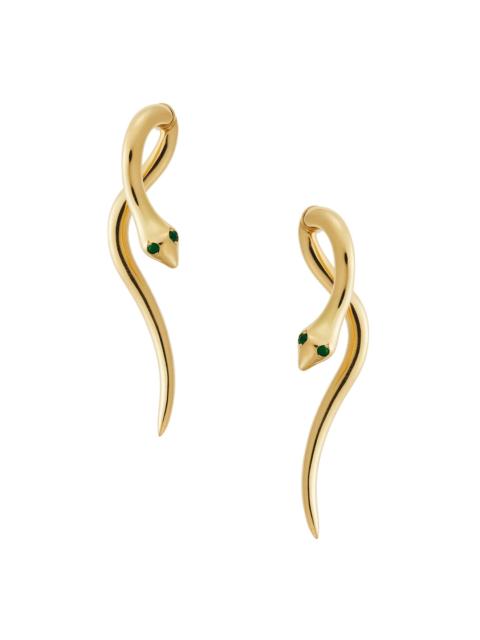 ILEANA MAKRI Women's Snakes Boa 18K Yellow Gold & Emerald Earrings - Gold