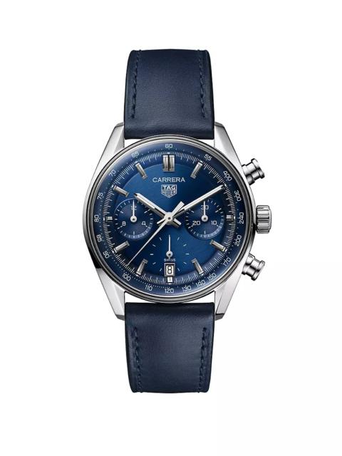 Carrera Stainless Steel & Leather Chronograph Watch