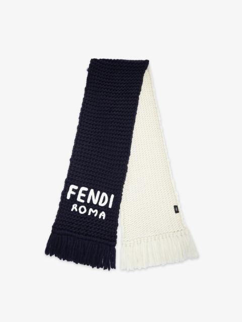 FENDI Blue wool scarf