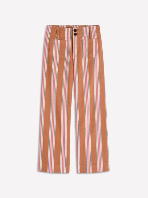 BODEN Patch Pocket Cropped Pants-Cognac, Pink Stripe