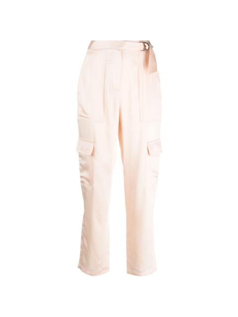 satin-finish cropped trousers