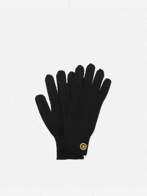 VERSACE JEANS COUTURE Medusa Ribbed Knit Gloves