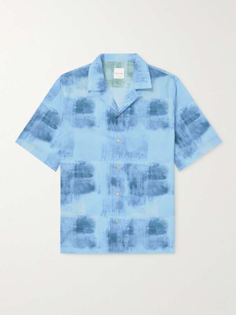 Convertible-Collar Printed Lyocell Shirt