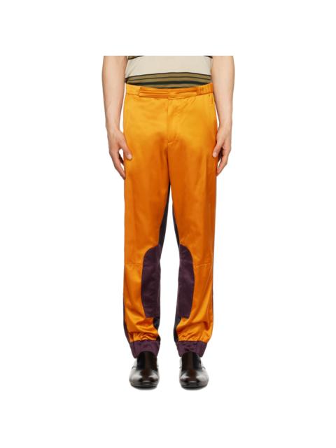 Dries Van Noten Orange Paneled Trousers