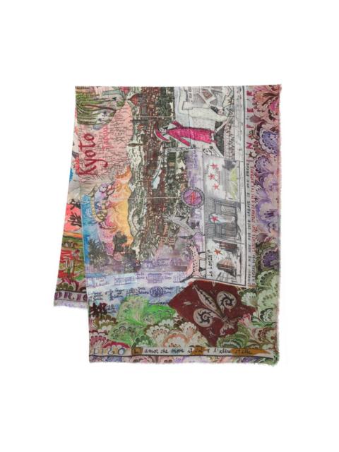 Faliero Sarti Fiorentina printed scarf