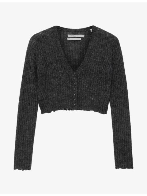 ALLSAINTS Mable V-Neck Cropped Alpaca-Blend Cardigan