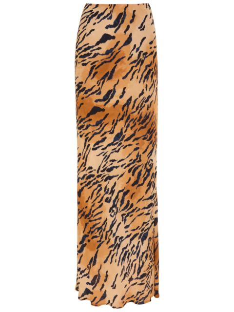 Never Fully Dressed Never Fully Dressed Dorris Tiger-print Chiffon Maxi Skirt