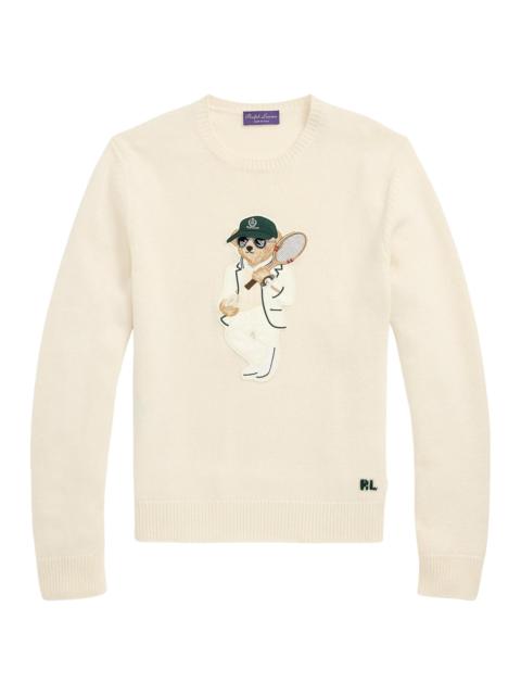 Ralph Lauren Men's Tennis Polo Bear Cashmere Crewneck Sweater - Classic Cream