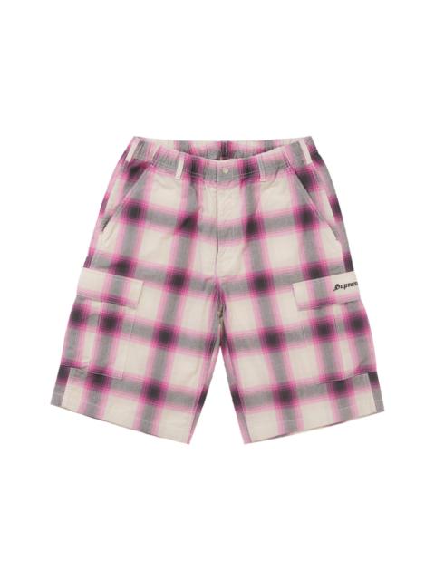 Supreme Supreme Shadow Plaid Cargo Short Pink