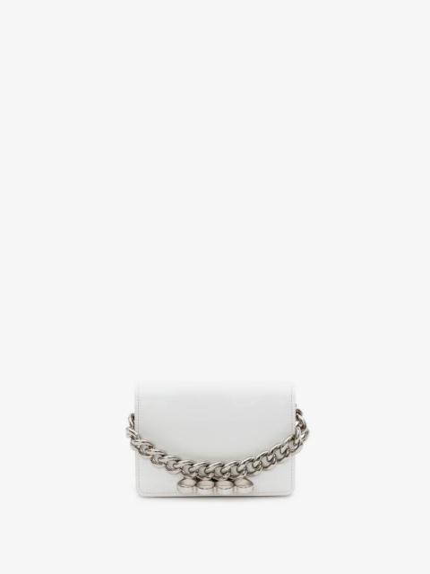 Alexander McQueen The Four Ring Mini With Chain in White
