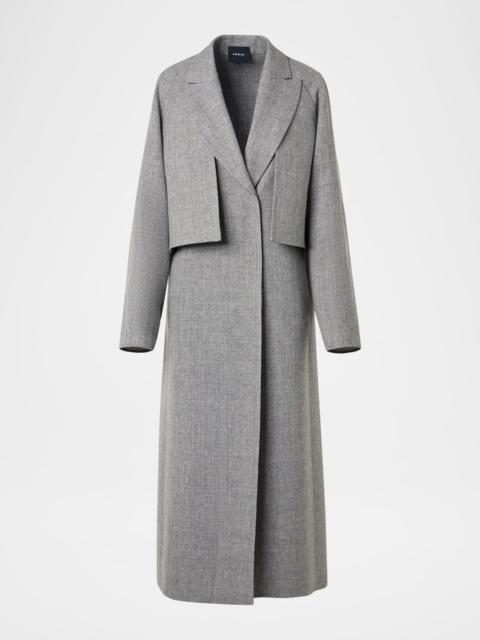 AKRIS Zendaya Duo Wool-Linen Open Coat With Detachable Bolero