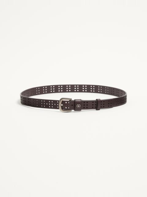Valentino MINI VLOGO SIGNATURE BELT IN PERFORATED LEATHER