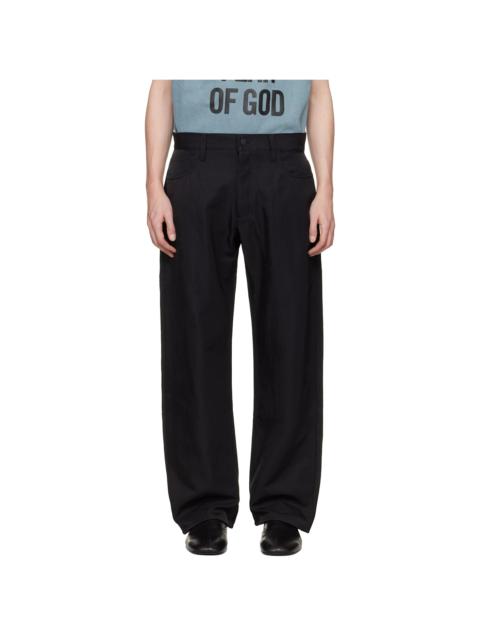 ESSENTIALS Black 5 Pocket Trousers
