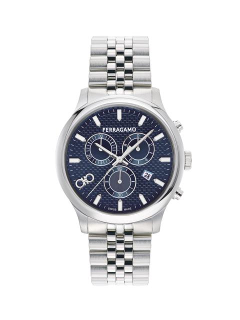 FERRAGAMO Men's Duo Chrono Stainless Steel Bracelet Watch/42MM - Silver Blue