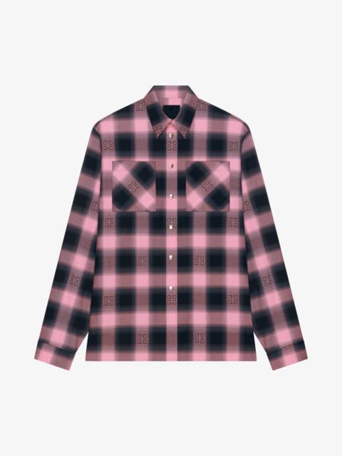 Givenchy OVERSIZED SHIRT IN 4G CHECKED FLANNEL
