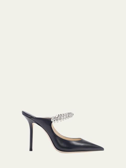 JIMMY CHOO Bing Patent Jeweled Mules