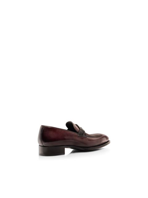 TOM FORD BURNISHED LEATHER ELKAN TWISTED BAND LOAFER