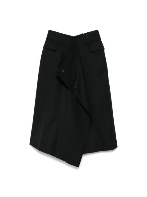 Noir Kei Ninomiya wool midi skirt