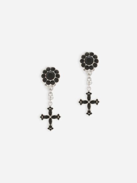 Drop earrings with crosses