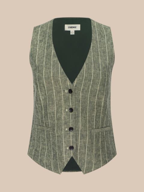 L'AGENCE Drina Linen-Blend Vest