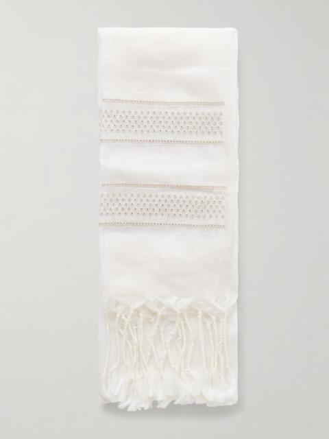 Brunello Cucinelli Striped Linen Scarf