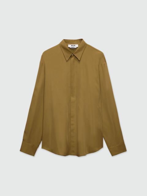 Brown fluid viscose shirt