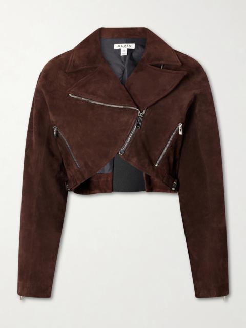 Alaïa Cropped Suede Biker Jacket