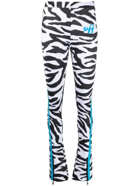 logo-print high-waisted trousers
