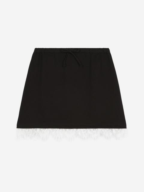The Kooples SHORT SKIRT WITH BLACK LACE