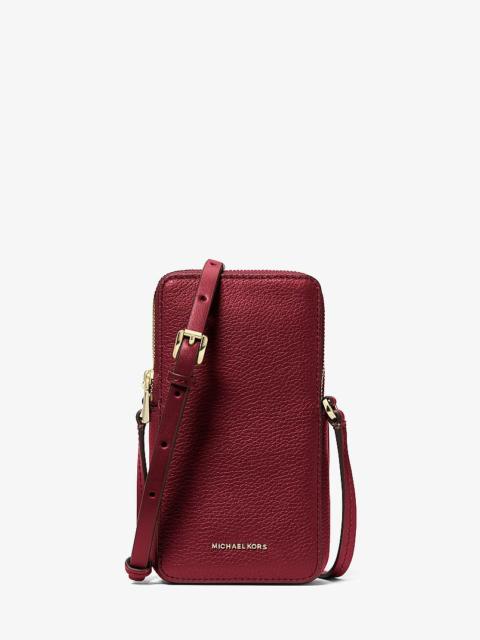 MICHAEL KORS Jet Set Small Pebbled Leather Smartphone Crossbody Bag