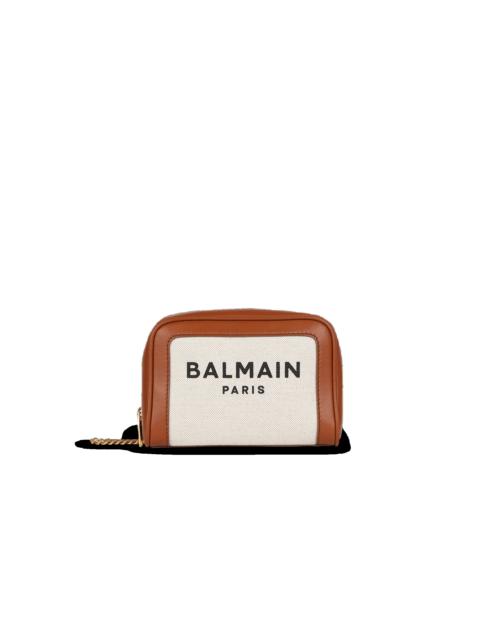 Balmain Small-sized  canvas B-Army bag with leather panels