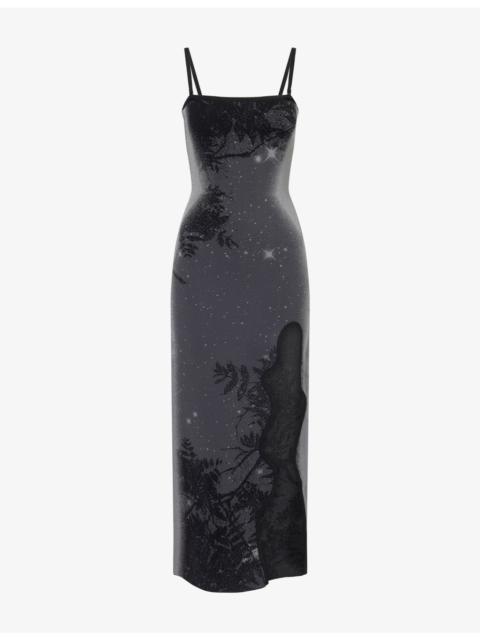 PH5 Iris Scalloped-Slit Stretch-Knit Maxi Dress