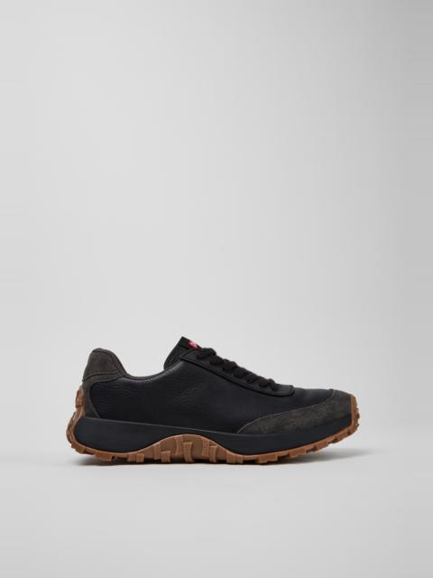CAMPER Drift Trail Black Leather and Nubuck Sneakers for Men.